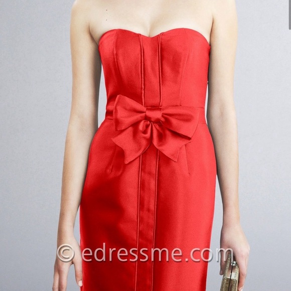 Kirribilla Strapless Red Silk Holiday Party Dress - size 4 - Picture 7 of 7